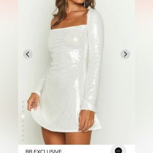 NWT Marienne White Sequin Mini Dress